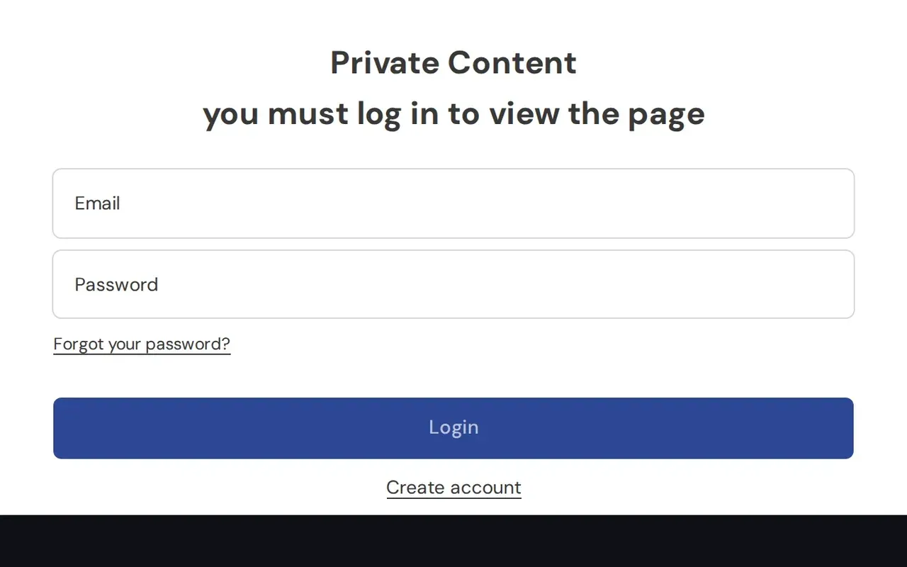 Login page shown to a guest on a locked page