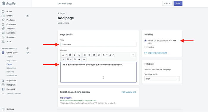 shopify add page tutorial
