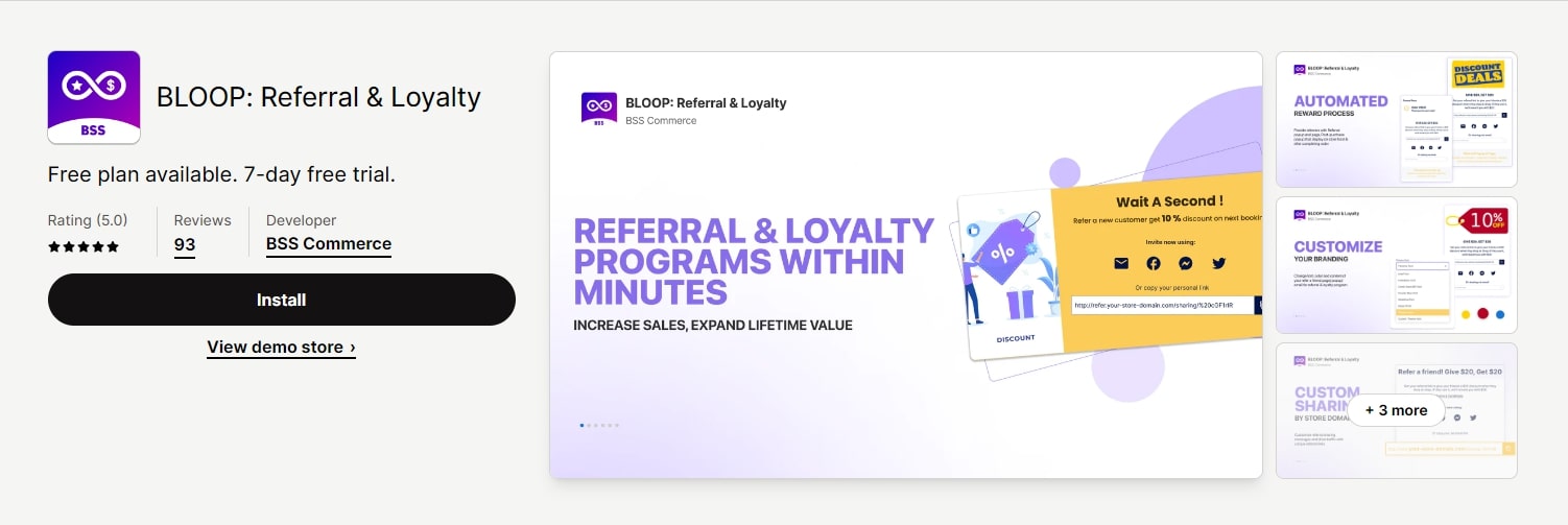 BLOOP Referral & Loyalty - one of the best Shopify referral apps