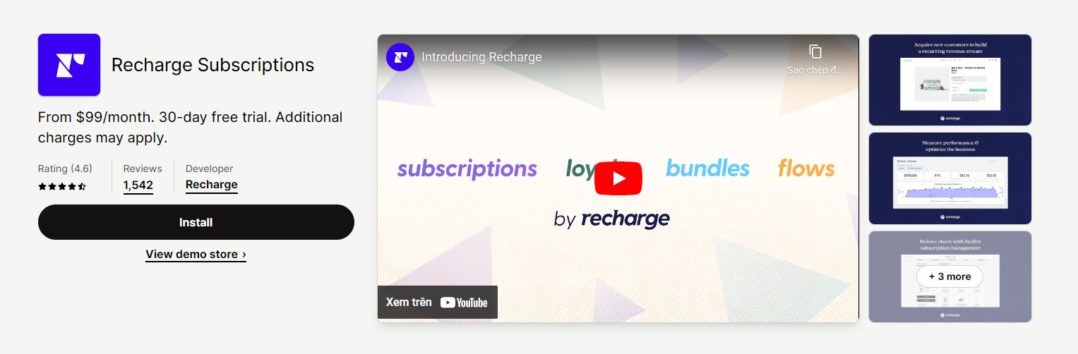 ReCharge Subscriptions App for Shopify