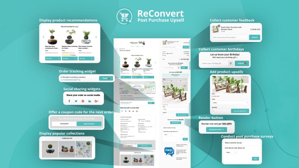 ReConvert Post Purchase Upsell app for Shopify