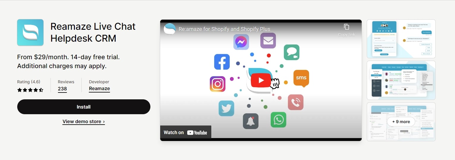 Reamaze Live Chat Helpdesk CRM