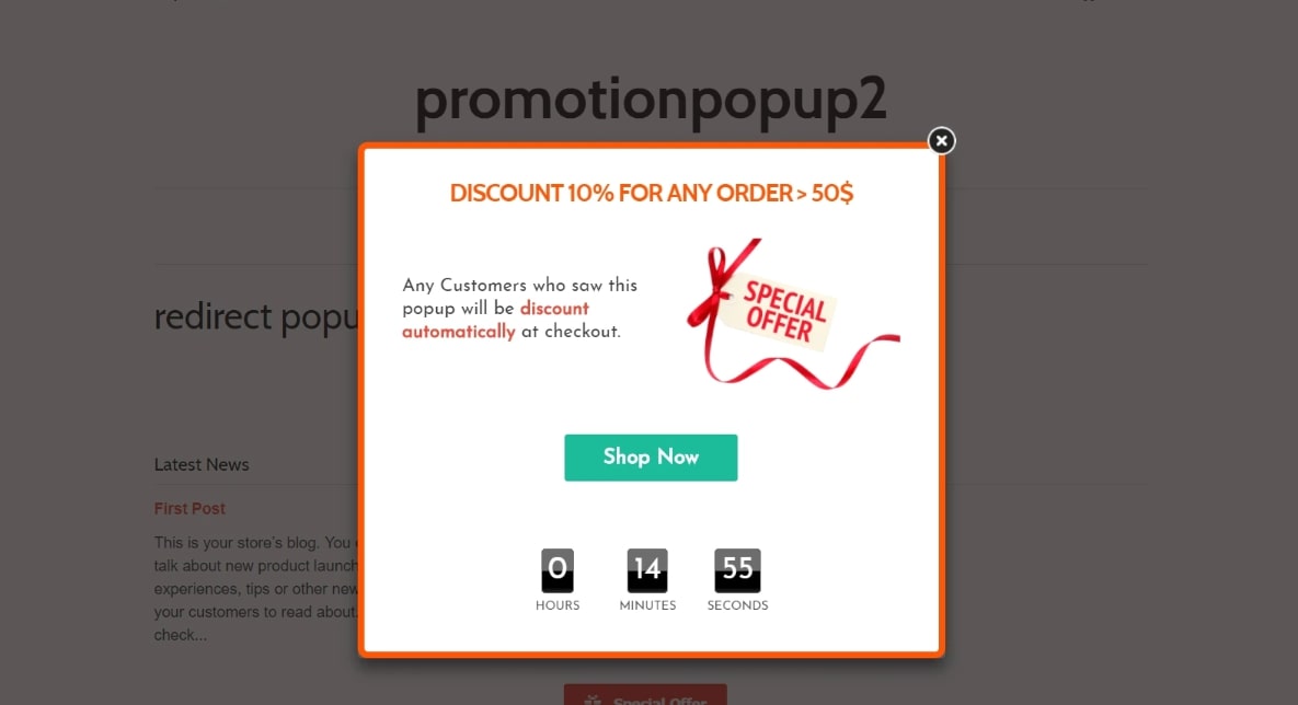 SmartPopup Promotion Popup - best free pop up app for shopify