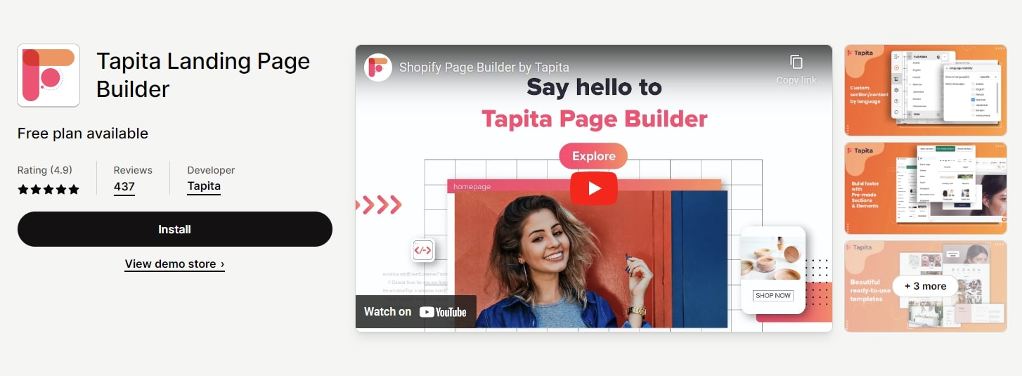 Tapita Landing Page Builder