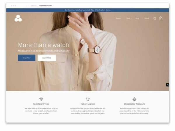 Modular is one of the best Shopify themes for jewellery