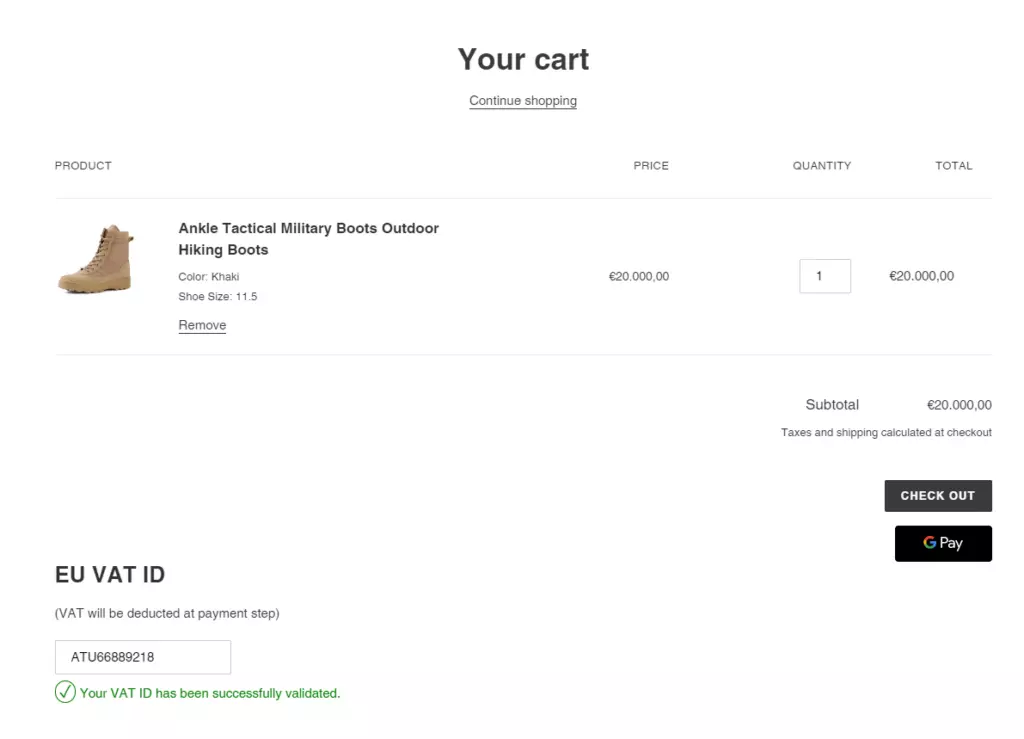 how to set up tax-exempt for b2b/wholesale customers in EU