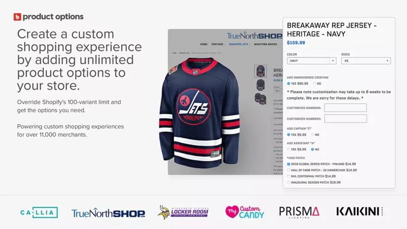Bold product options