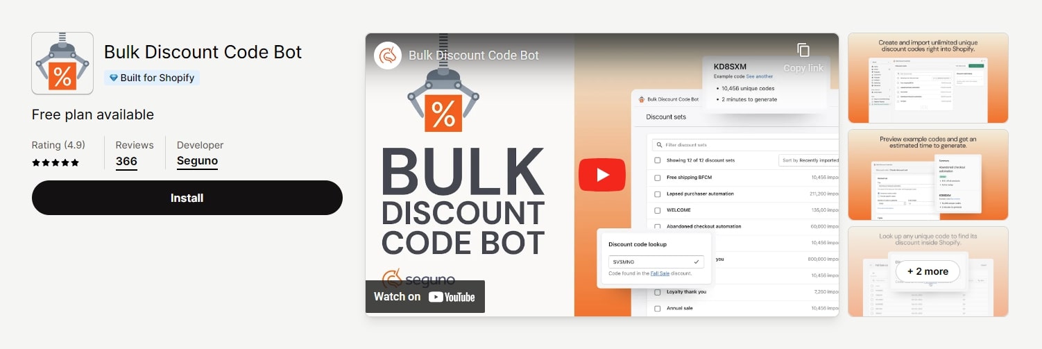 Bulk Discount Code Bot