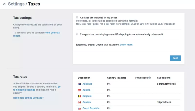 Adjust Shopify Tax And Shipping Settings