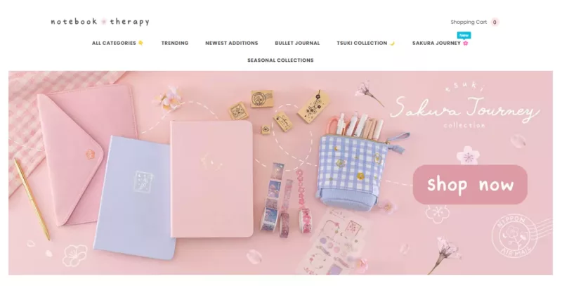 top Shopify dropshipping store Notebook Therapy
