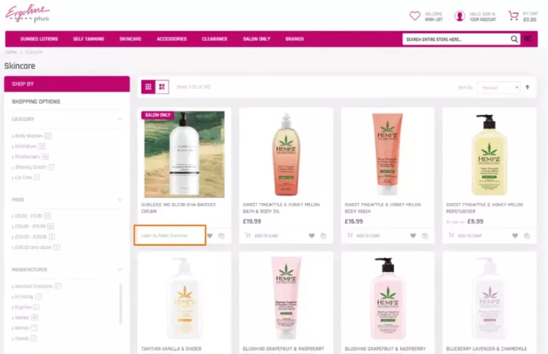 shopify b2b only product
