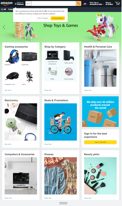 Amazon - Mobile e-commerce examples