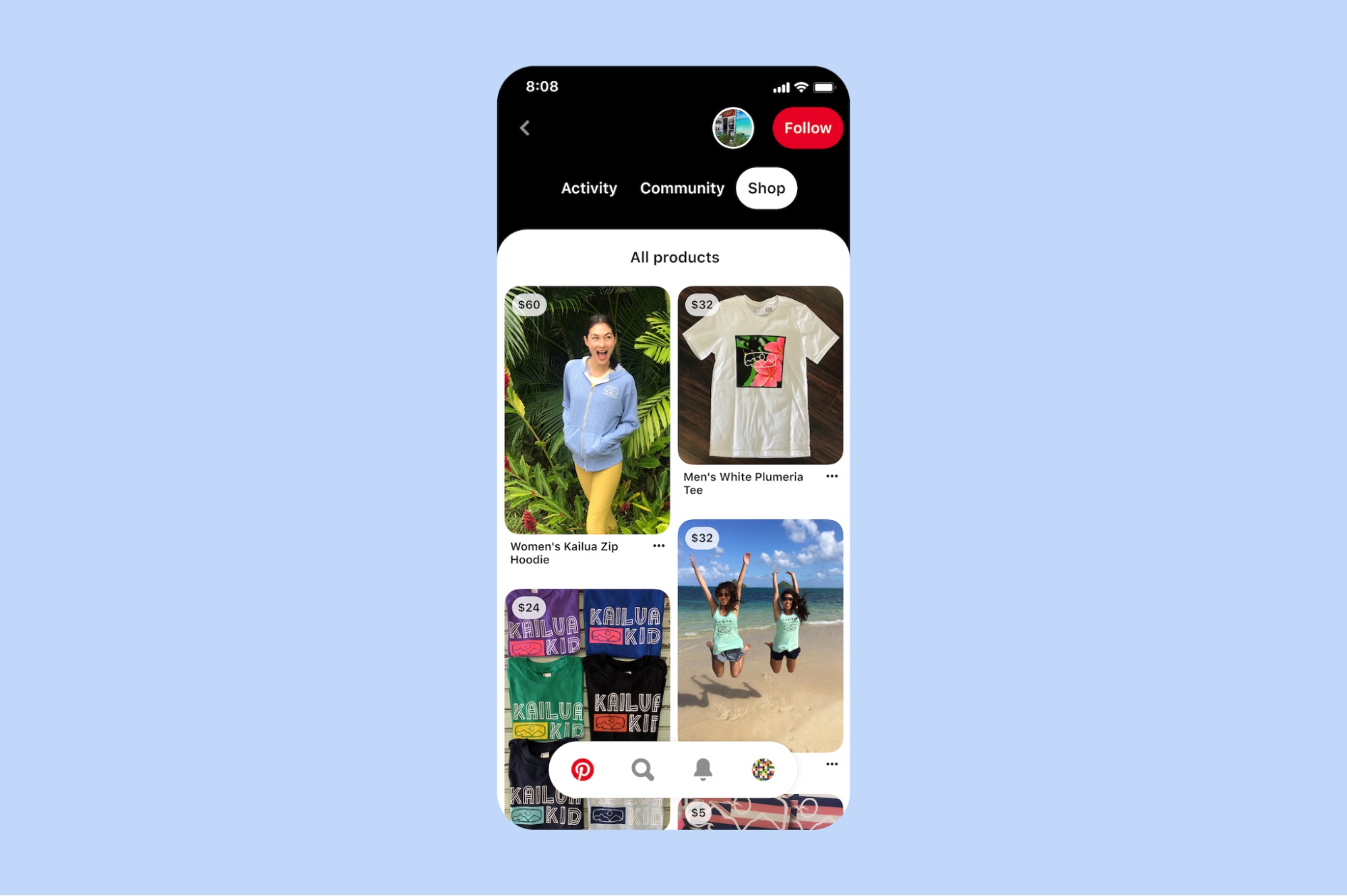 Pinterest app - Shopify social media