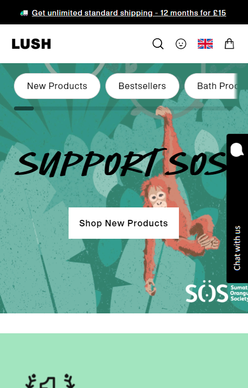 Lush - Mobile e-commerce examples