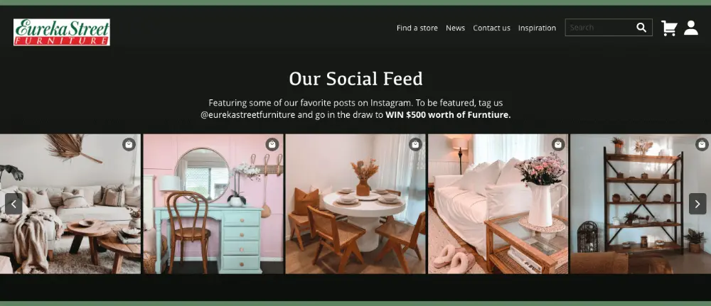 Eureka Street Furniture - Social ECommerce Examples