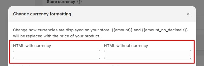 Change formatting section Shopify hide price