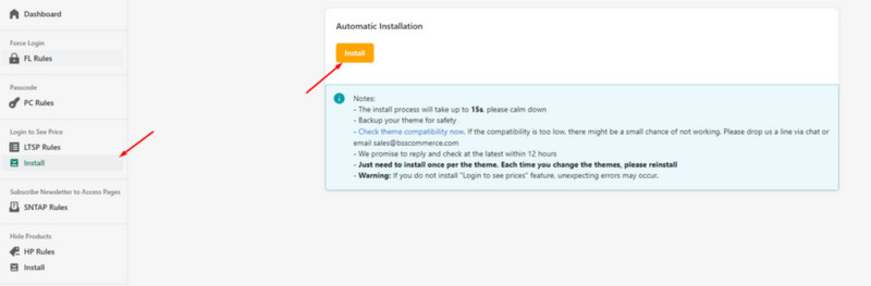 shopify hide price - install app B2B Login/ Lock & Hide Prices