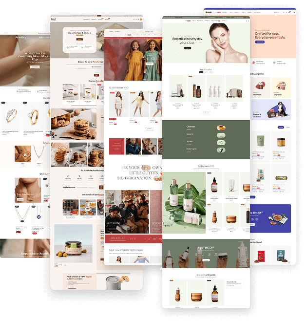 Eurus Shopify Themes 5 presets: Eurus, Swirl, Whiff, Breeze, and Breath