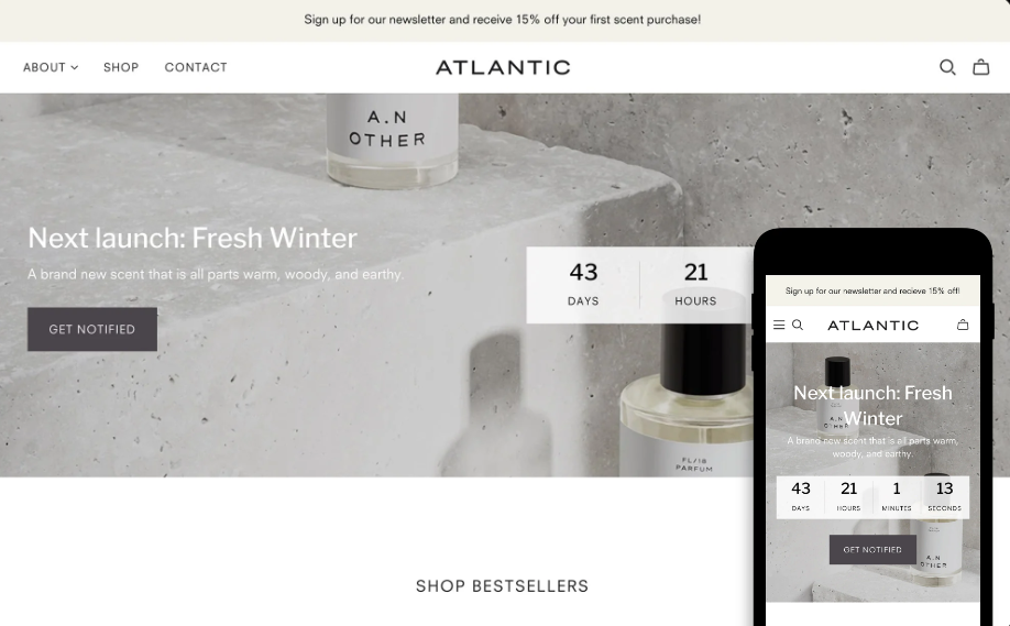 Atlantic - one of the highest converting shopify themes