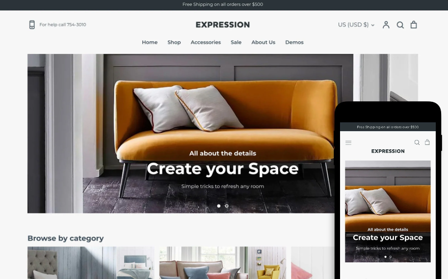 Expression - Shopify converting theme