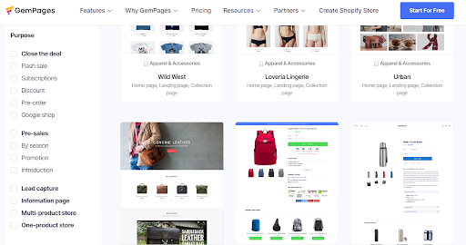 GemPages templates