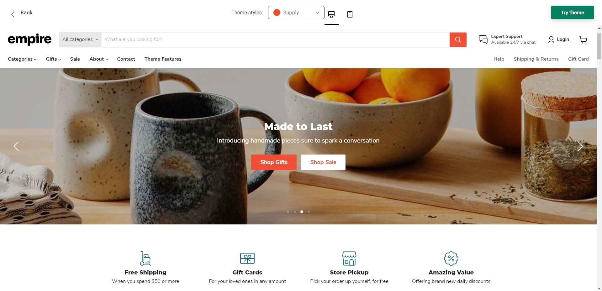 empire - shopify plus theme