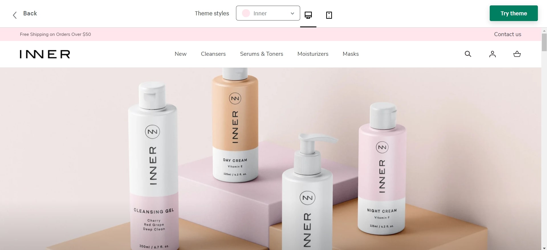 Mojave shopify beauty theme