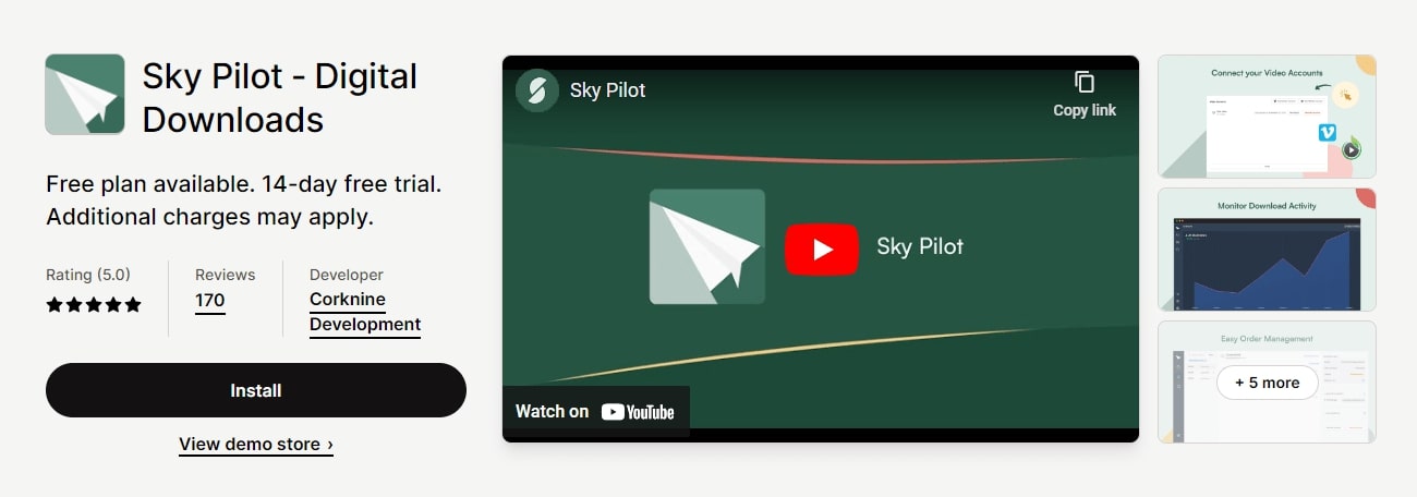 Sky Pilot - Shopify digital product app