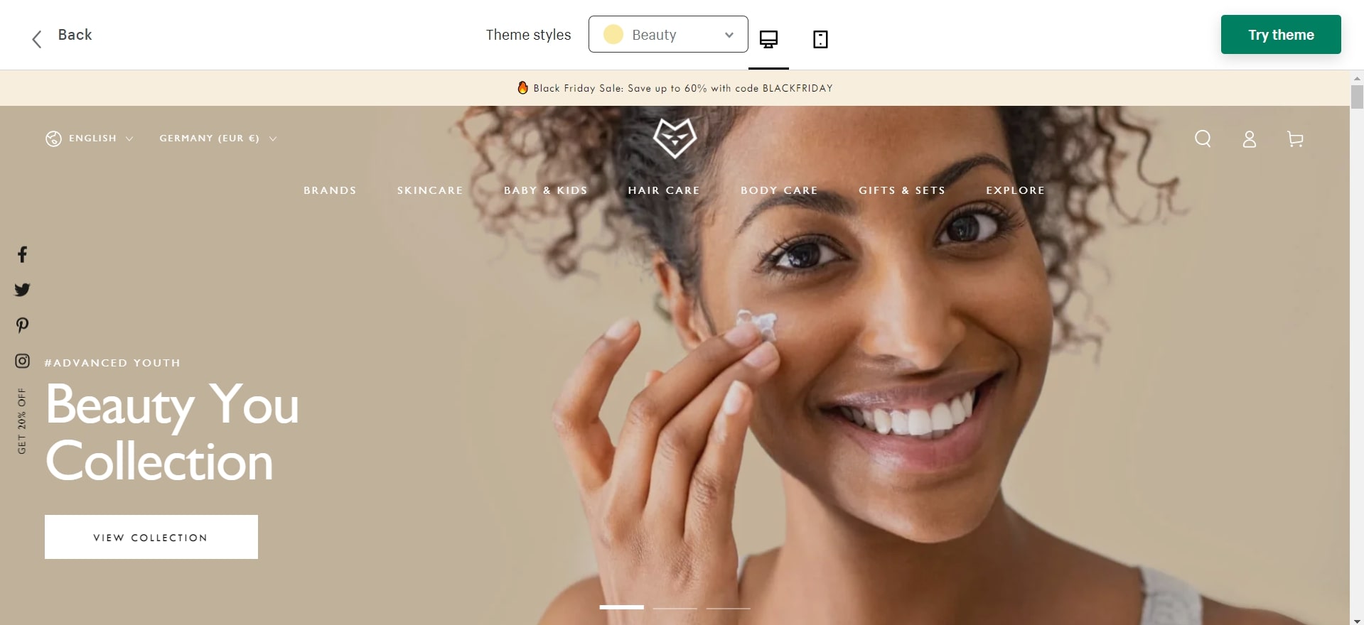 be yours shopify beauty theme