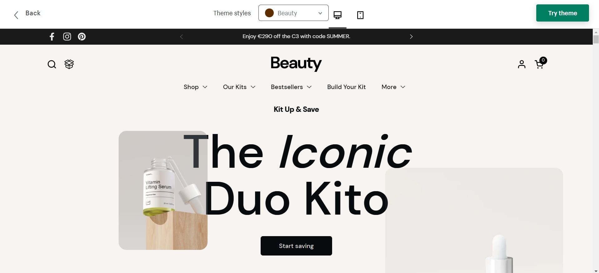 combine shopify beauty theme