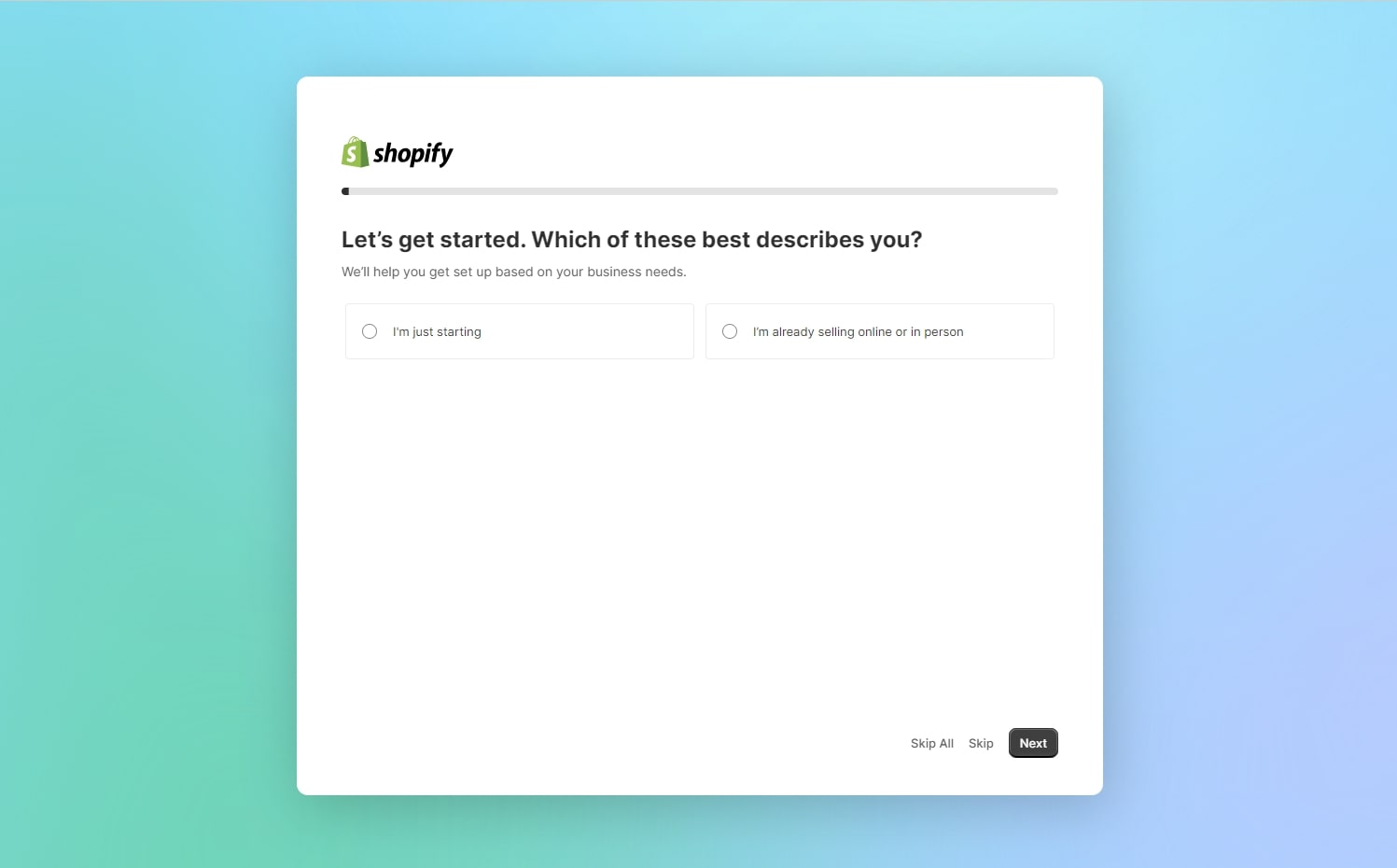 create Shopify store