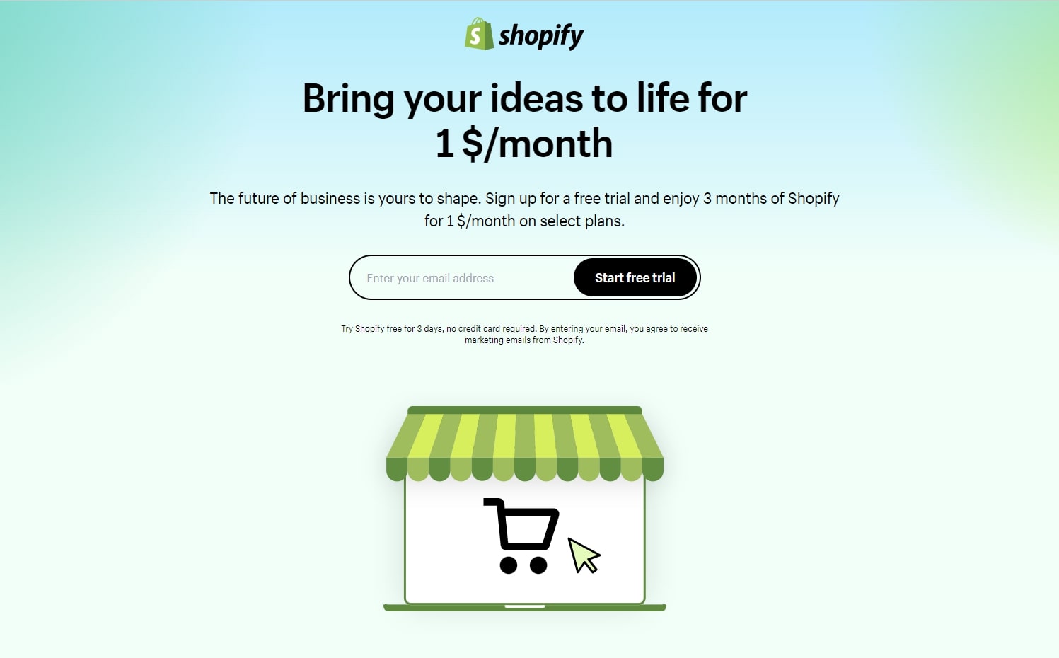 open store on Shopify