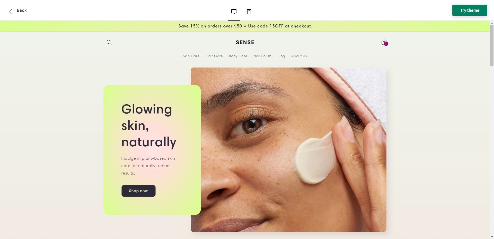 sense free shopify theme
