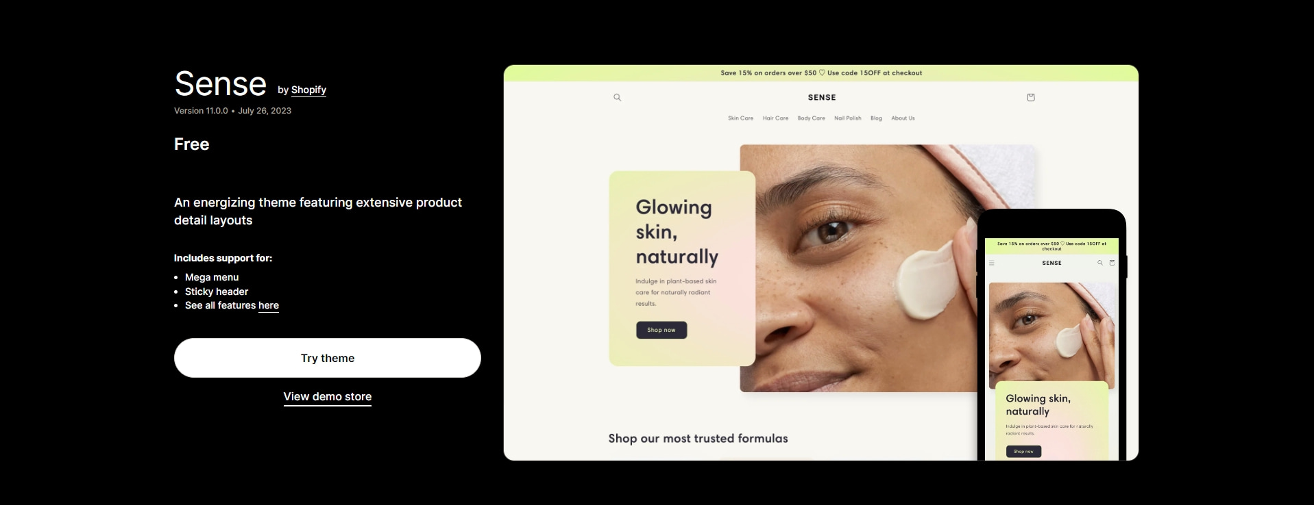 sense shopify theme free
