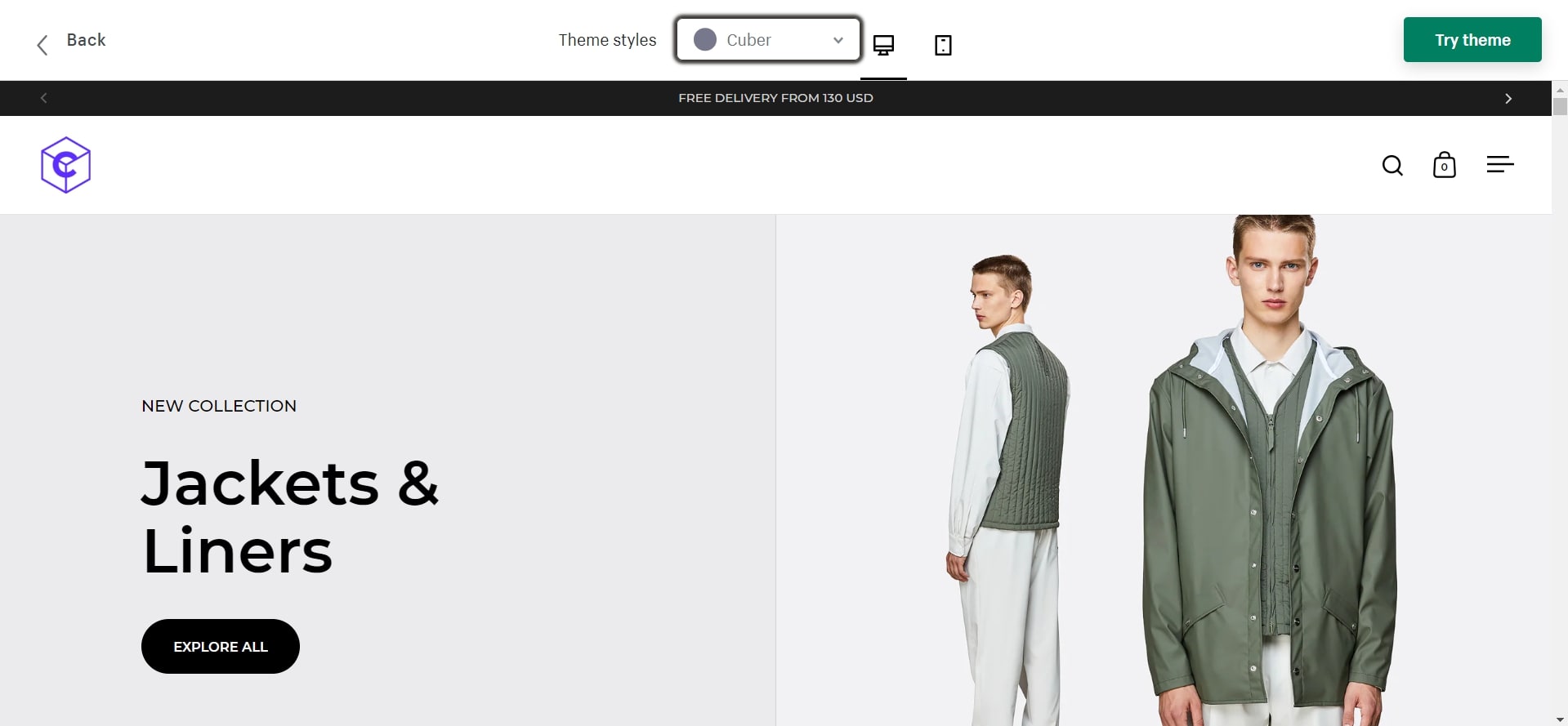 split minimal shopify theme