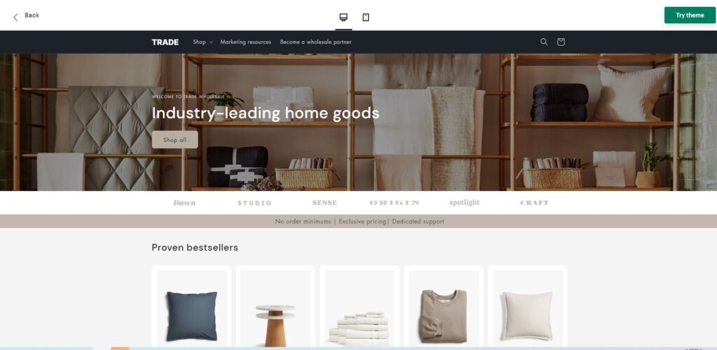 trade theme - best free shopify theme
