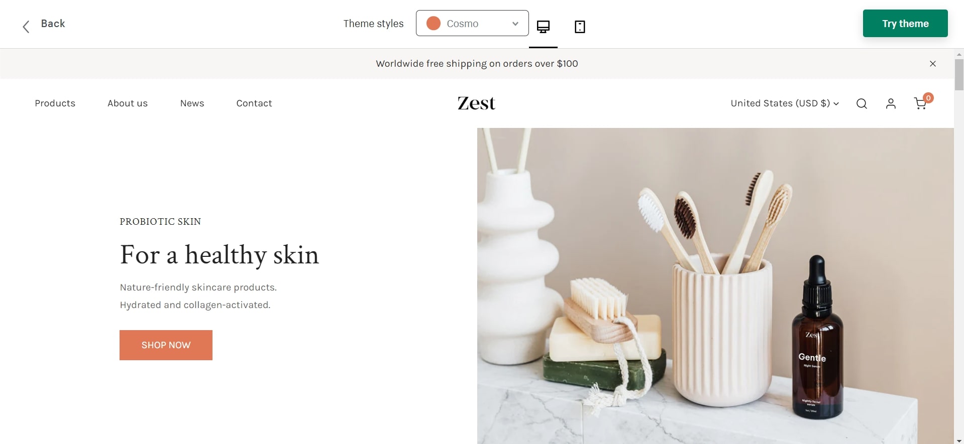 zest minimal shopify theme