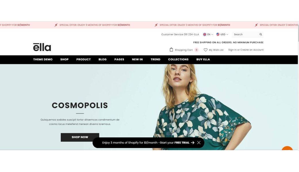 Ella theme of envato shopify themes