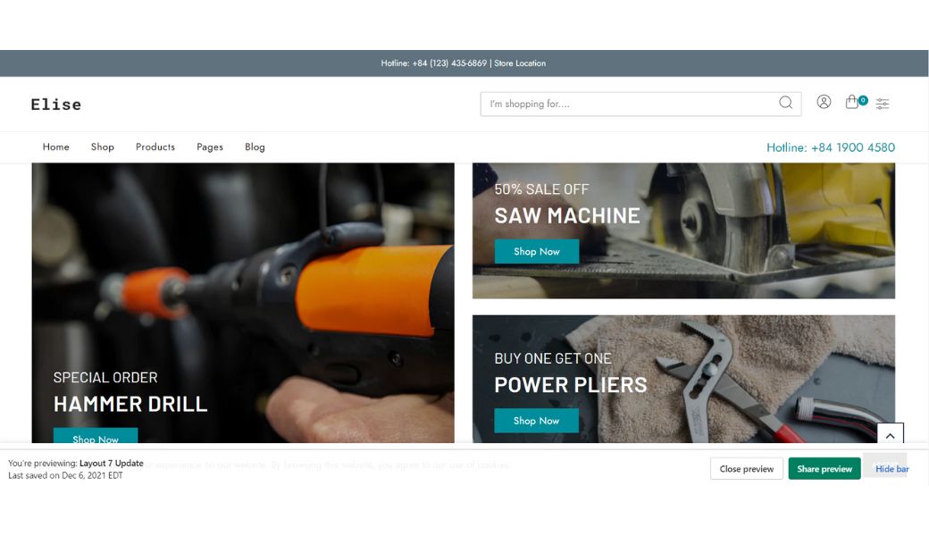 elise theme of envato shopify themes