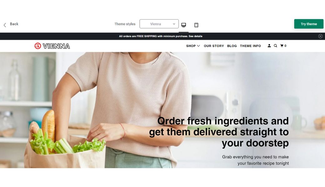 vienna style parallax shopify theme