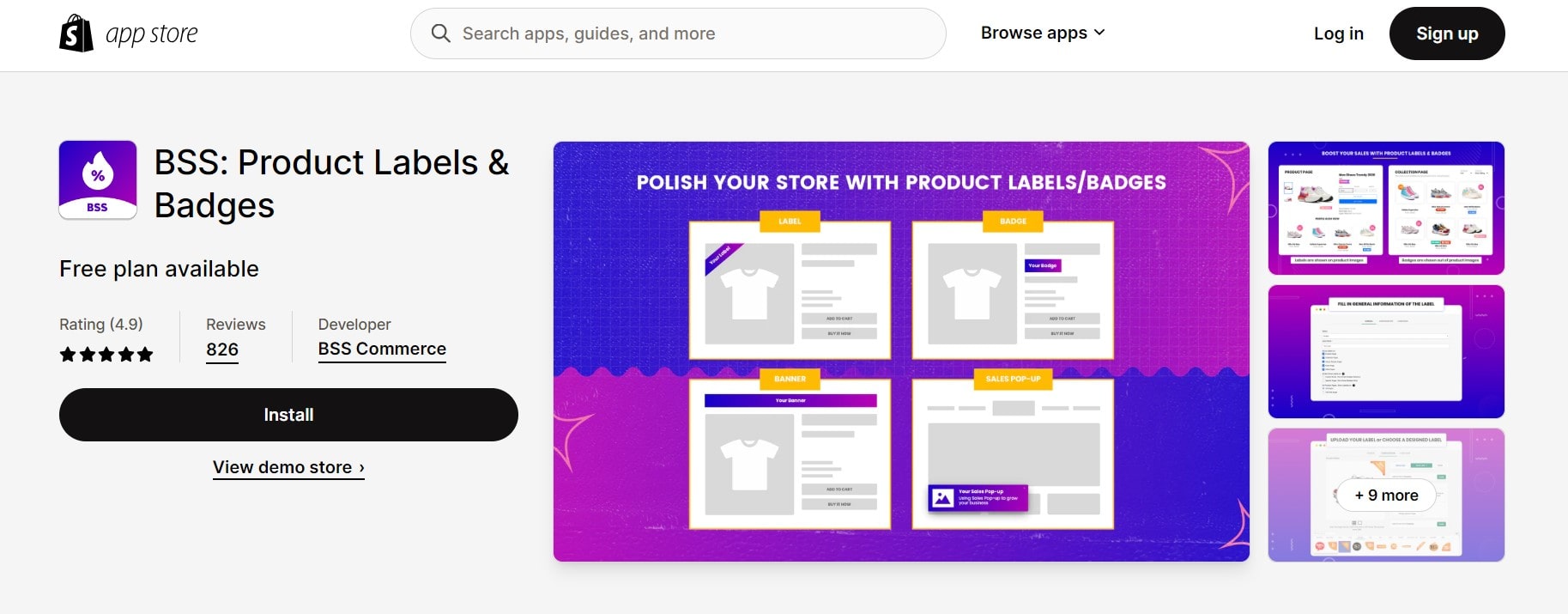 shopify best app BSS Product Labels & Badges