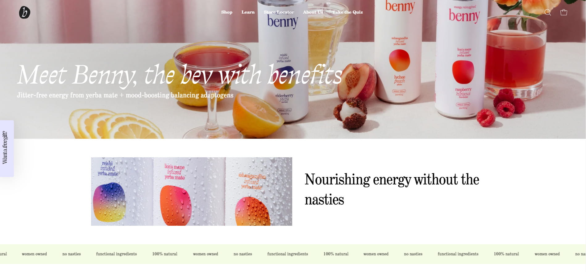 Benny store using Shopify Palo Alto theme