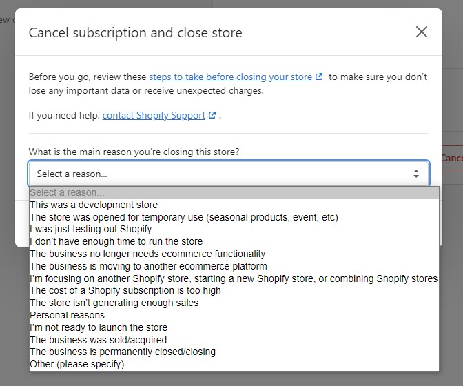 Confirming Your Decision to Delete the Store