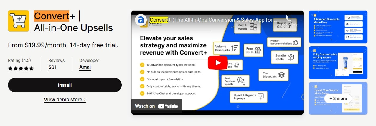 Convert+ shopify discount apps