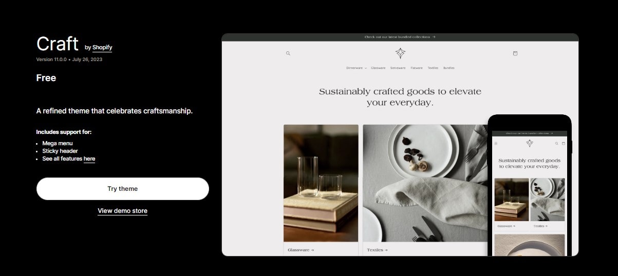 Craft theme Shopify