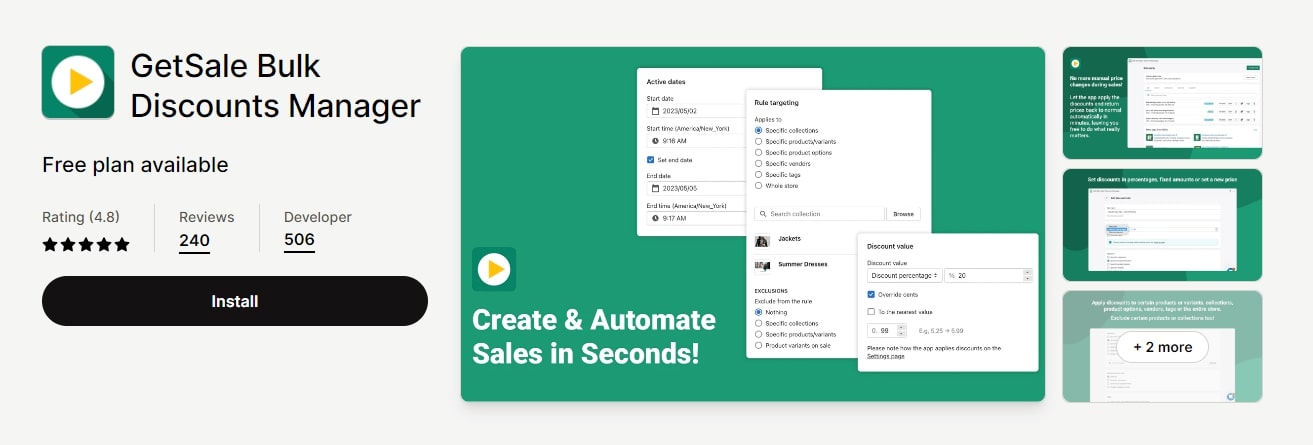 GetSales Bulk shopify discount apps