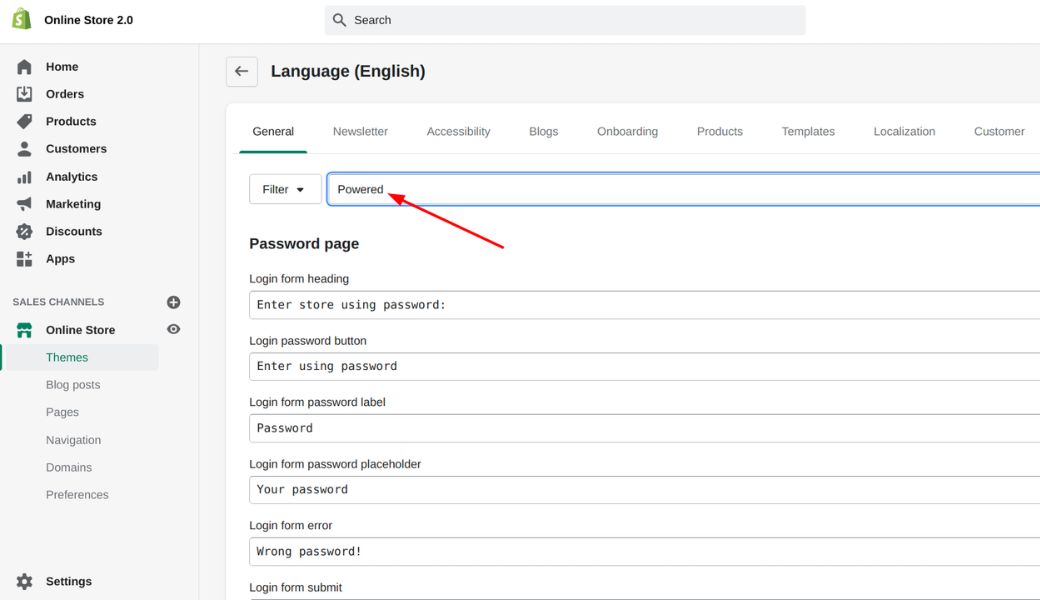 How to Remove Powered by Shopify by Using Theme Content 2