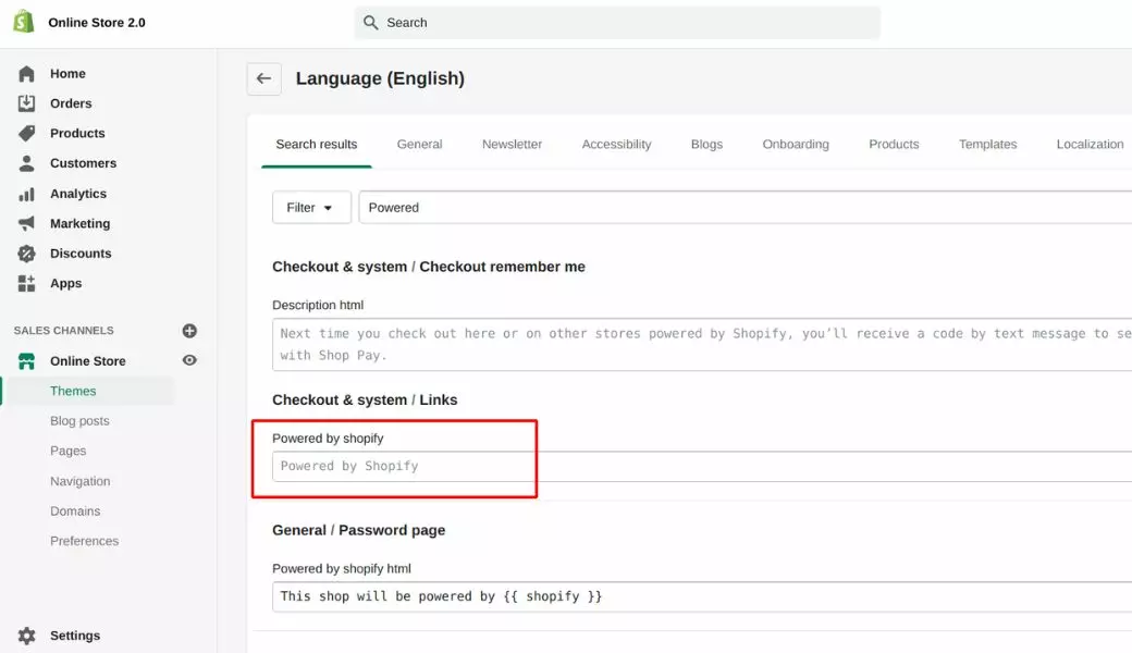 How to Remove Powered by Shopify by Using Theme Content 3