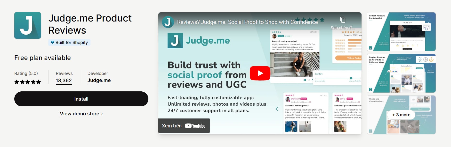 Judge.me Product Reviews Shopify embedded app