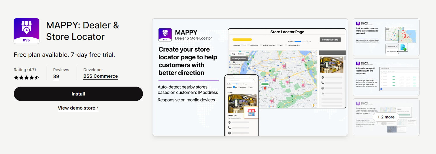 MAPPY Dealer & Store Locator Shopify embedded app